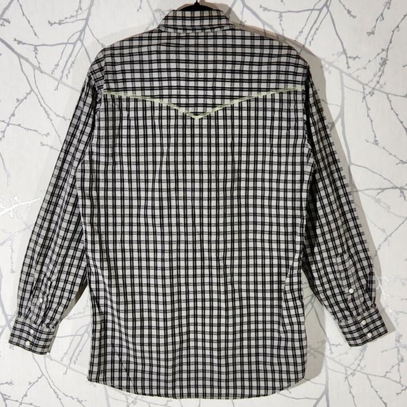 Cowboy Collection Black Gingham Pearl Snap Western Shirt - Picture 3 of 4